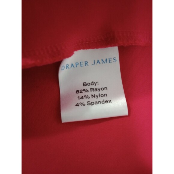 Draper James Size Small Pink Short Sleeve Solid Flounce Shift Dress V Neck - Picture 8 of 10